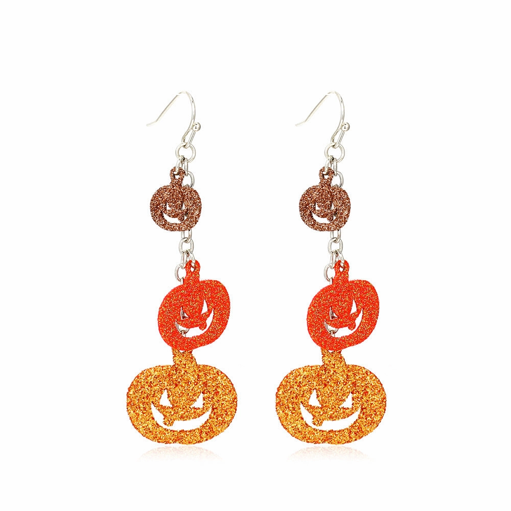 Wholesale Halloween Fun Ghost Pumpkin Spider Alloy Earrings