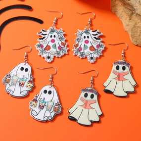 Wholesale Halloween Funny Cool Girl Ghost Wind Acrylic Personality Earrings