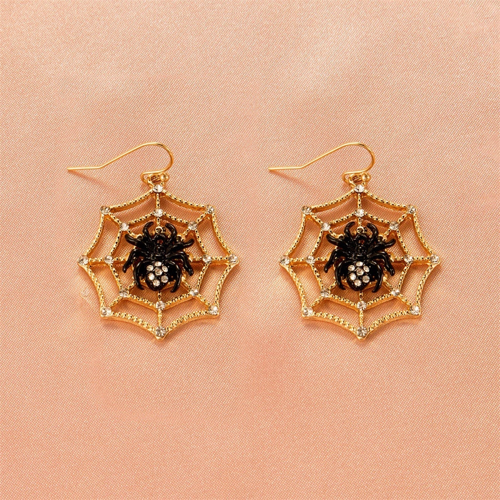 Wholesale Halloween Funny Skeletons Pumpkin Lanterns Bat Alloy Earrings