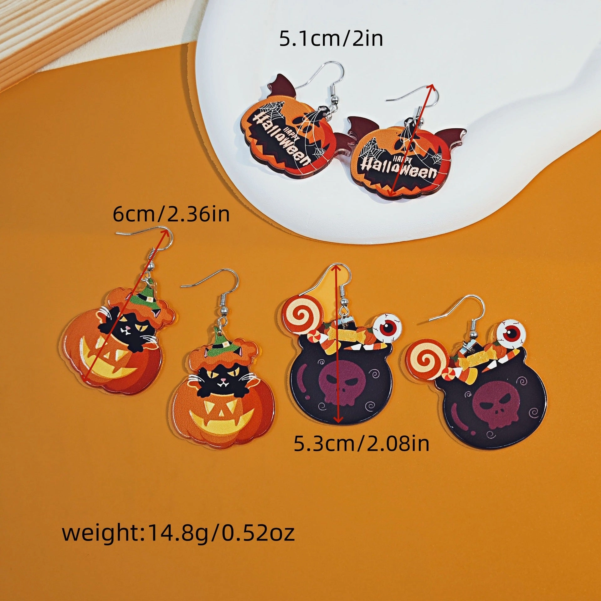 Wholesale Halloween Funny Trend Ghost Pumpkin Acrylic Earrings