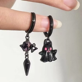 Wholesale Halloween Ghost Asymmetric Alloy Earrings