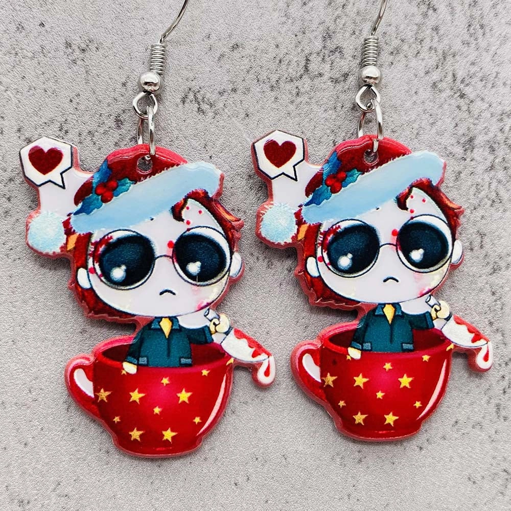 Wholesale Halloween Ghost Doll Acrylic Pendant Earrings