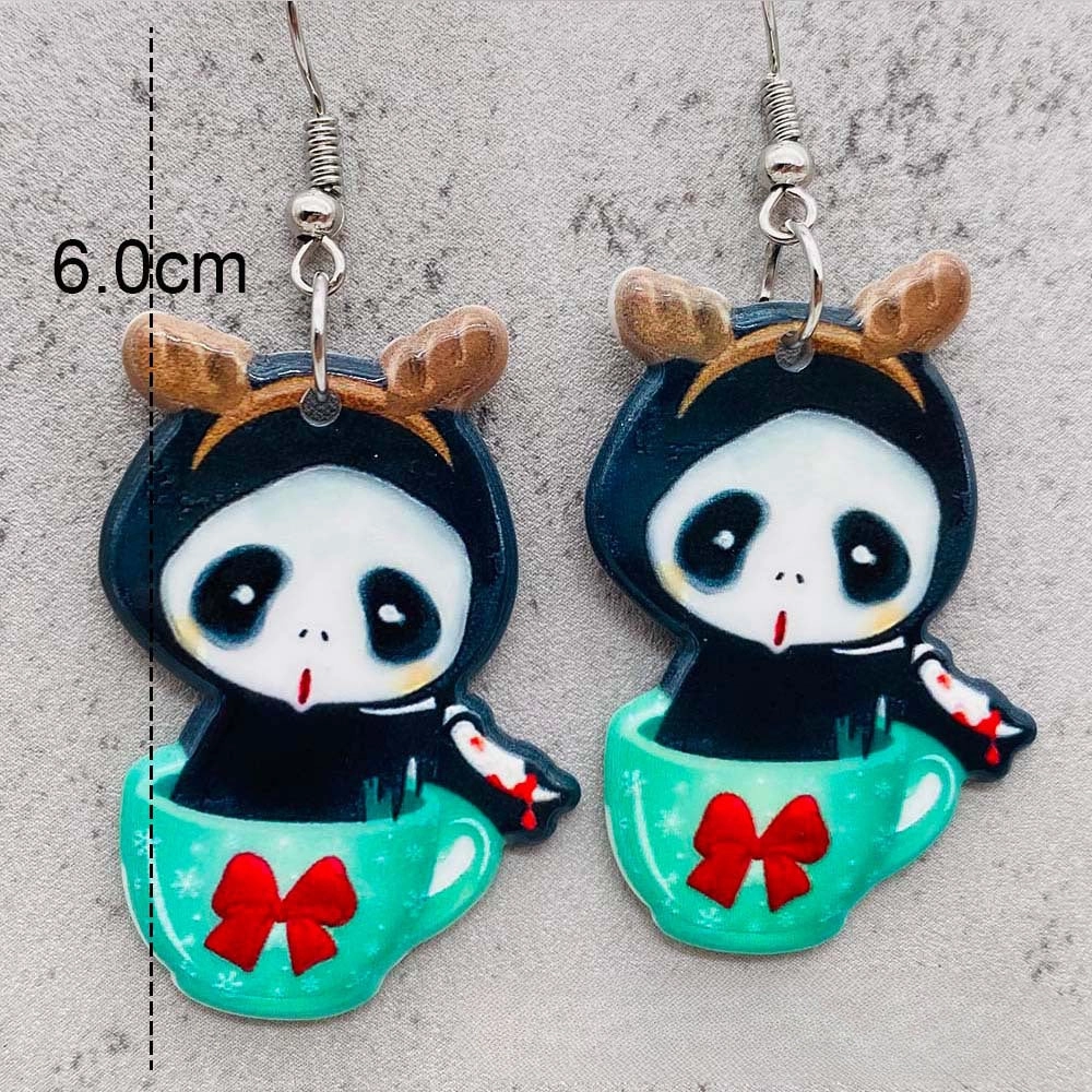 Wholesale Halloween Ghost Doll Acrylic Pendant Earrings