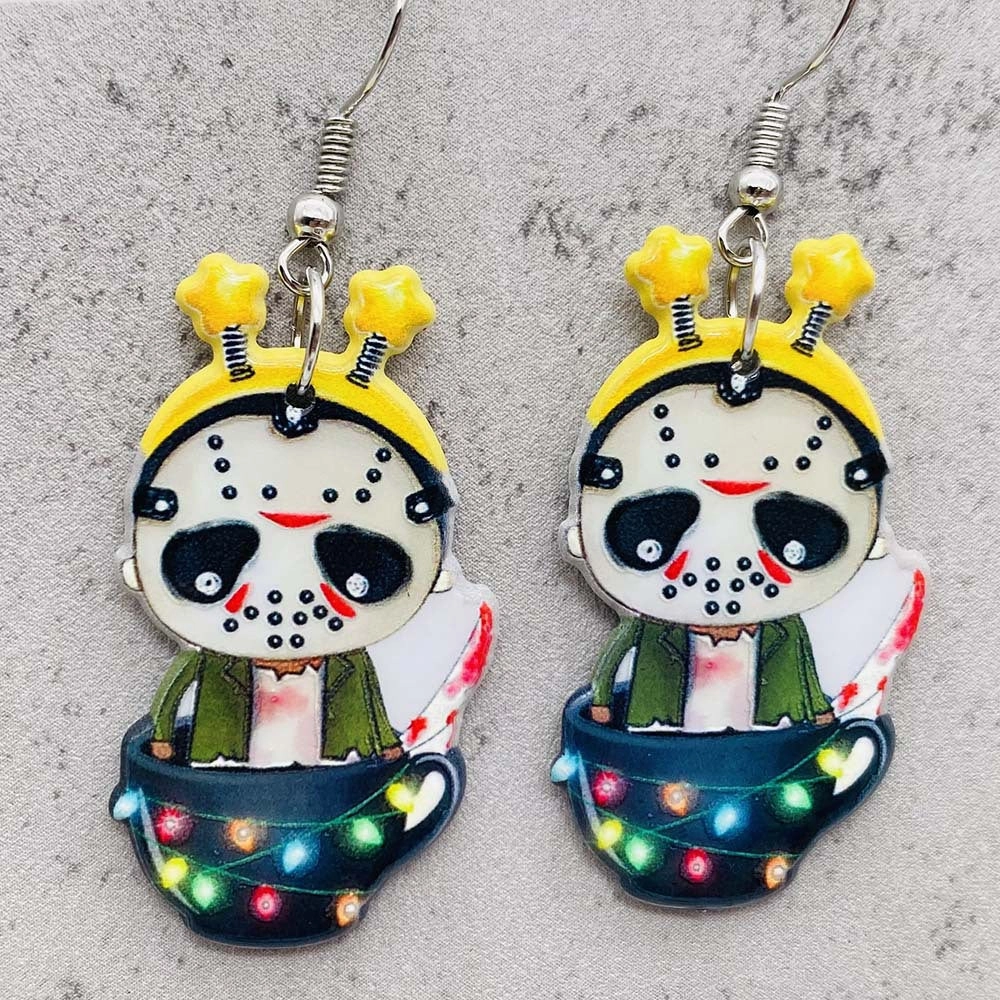 Wholesale Halloween Ghost Doll Acrylic Pendant Earrings