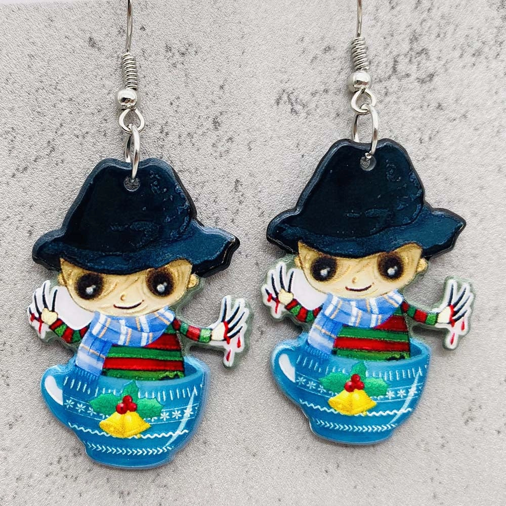 Wholesale Halloween Ghost Doll Acrylic Pendant Earrings