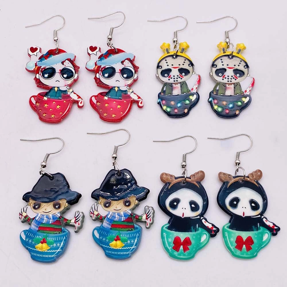 Wholesale Halloween Ghost Doll Acrylic Pendant Earrings