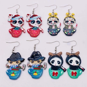 Wholesale Halloween Ghost Doll Acrylic Pendant Earrings
