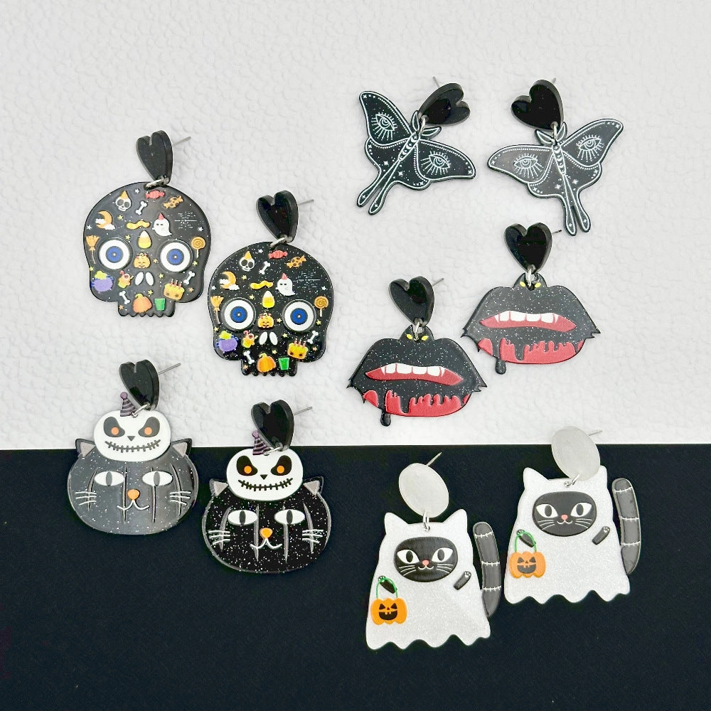 Wholesale Halloween Ghost Pumpkin Cartoon Animal Acrylic Earrings