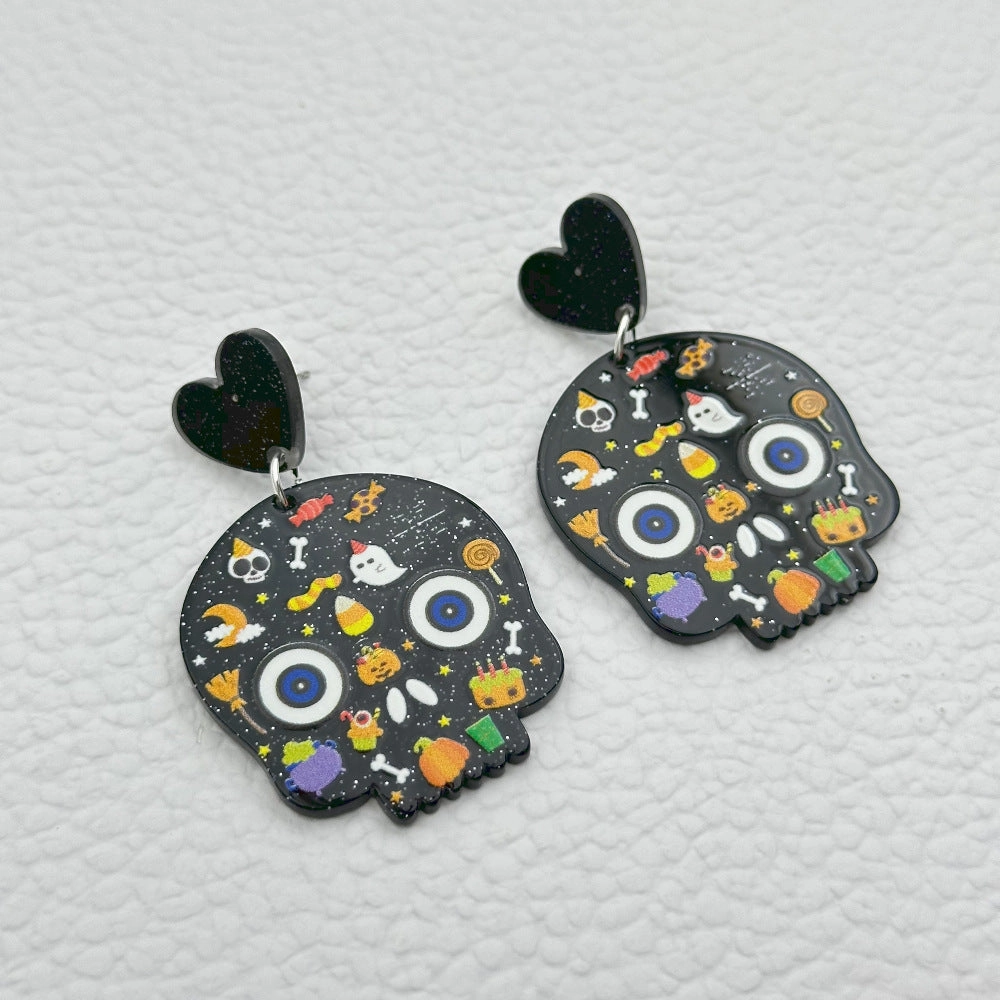 Wholesale Halloween Ghost Pumpkin Cartoon Animal Acrylic Earrings