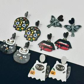 Wholesale Halloween Ghost Pumpkin Cartoon Animal Acrylic Earrings