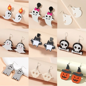 Wholesale Halloween Ghost Pumpkin Fun Acrylic Earrings