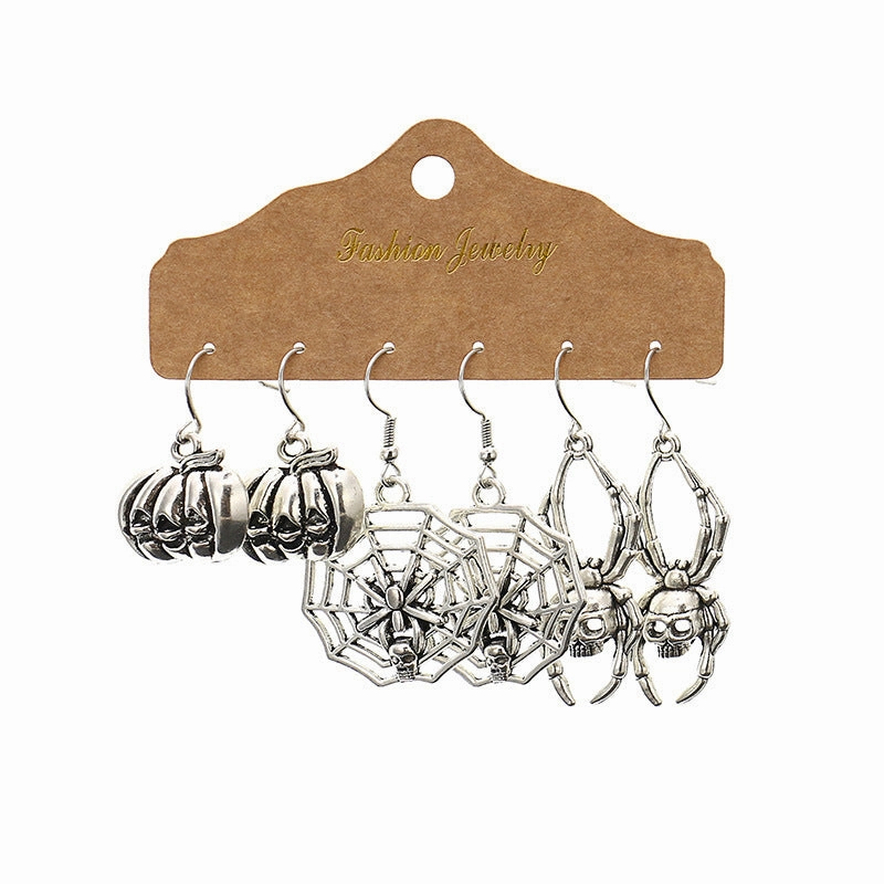 Wholesale Halloween Ghost Skull Bone Alloy Earrings Set