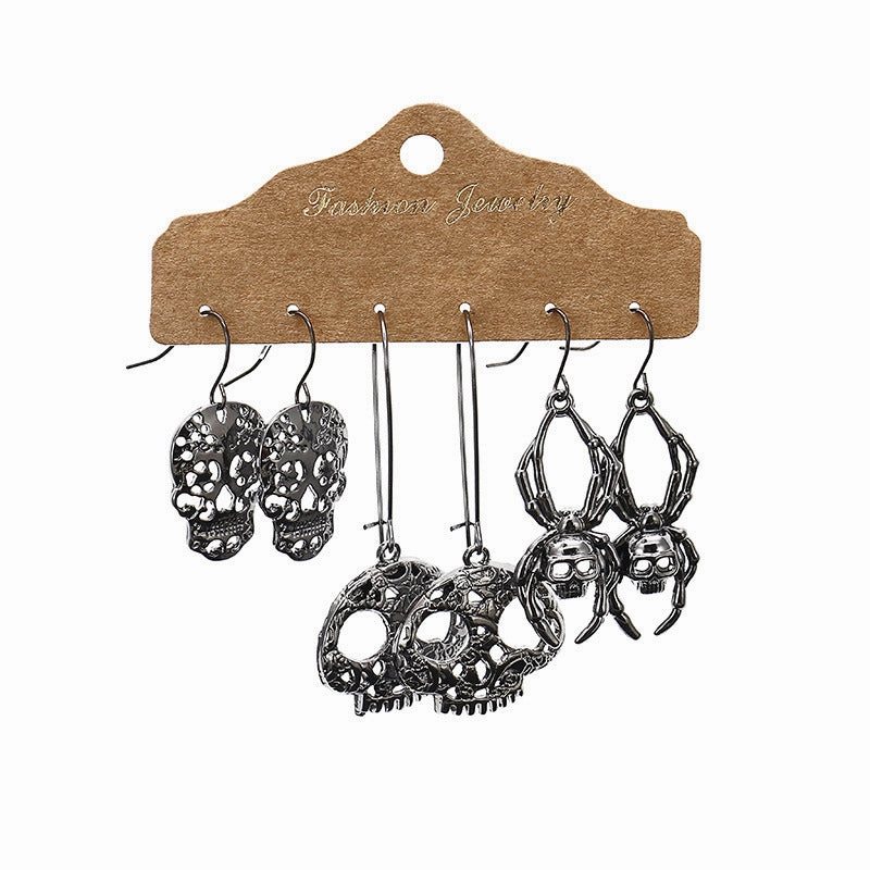 Wholesale Halloween Ghost Skull Bone Alloy Earrings Set