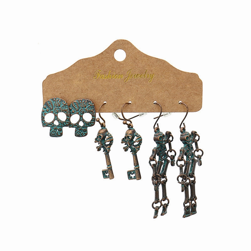 Wholesale Halloween Ghost Skull Bone Alloy Earrings Set