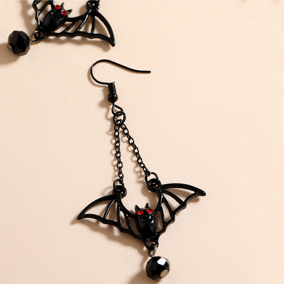 Wholesale Halloween Gothic Black Bat Alloy Earrings