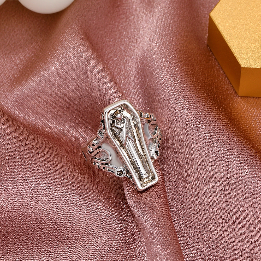 Wholesale Halloween Gothic Coffin Alloy Rings