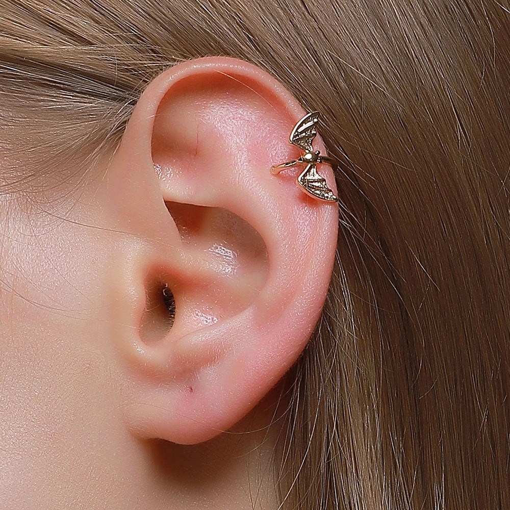 Wholesale Halloween Gothic Copper Bat Ear Clips