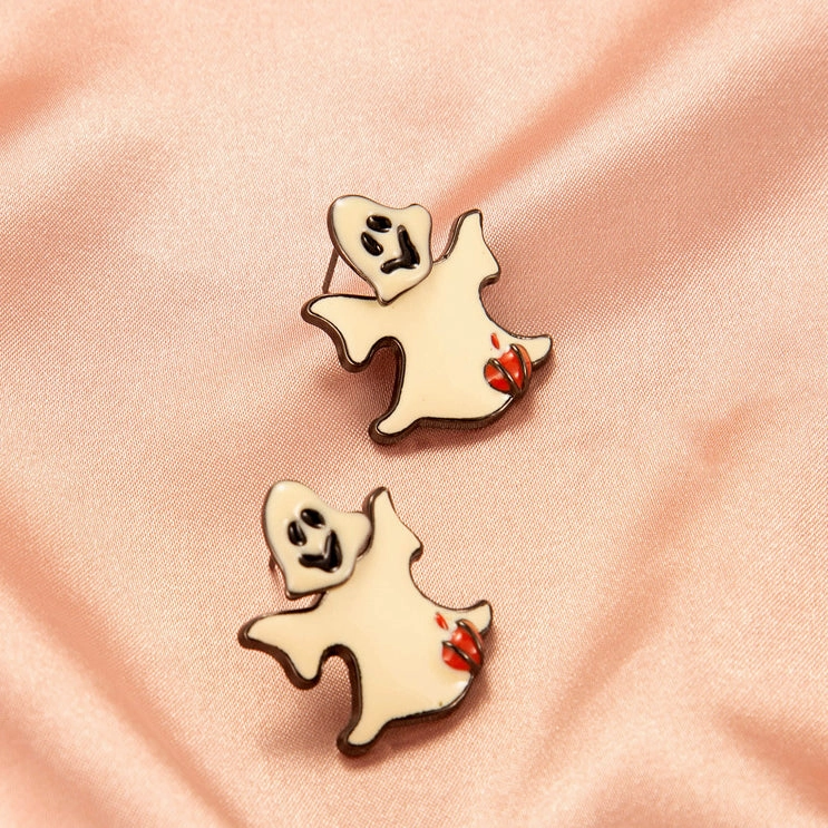 Wholesale Halloween Gothic Ghost Spider Skull Alloy Earrings
