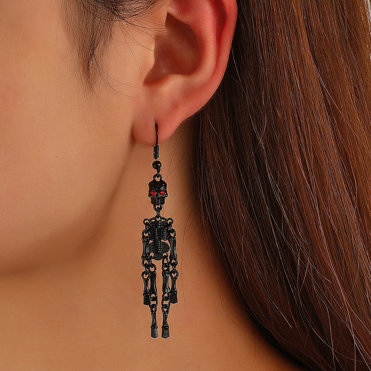 Wholesale Halloween Gothic Hollow Ghost Skeleton Alloy Earrings
