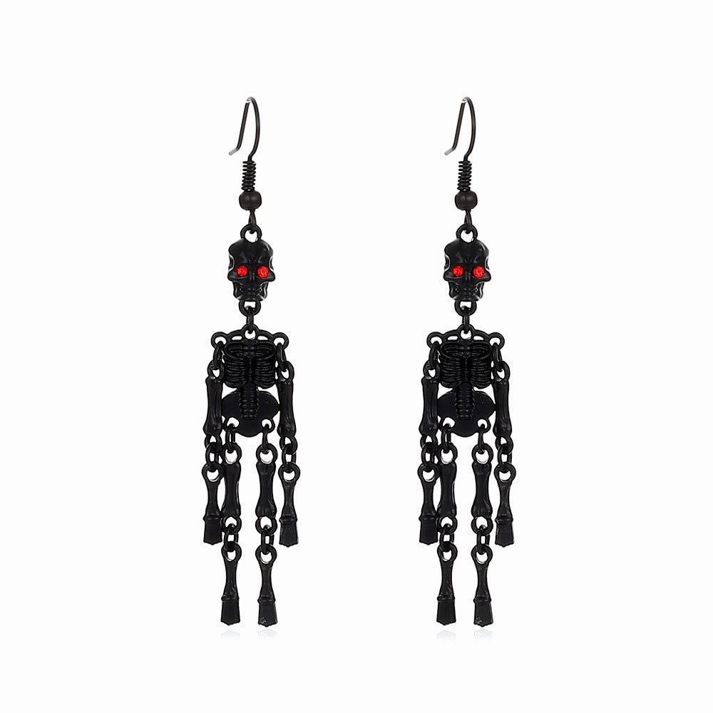Wholesale Halloween Gothic Hollow Ghost Skeleton Alloy Earrings