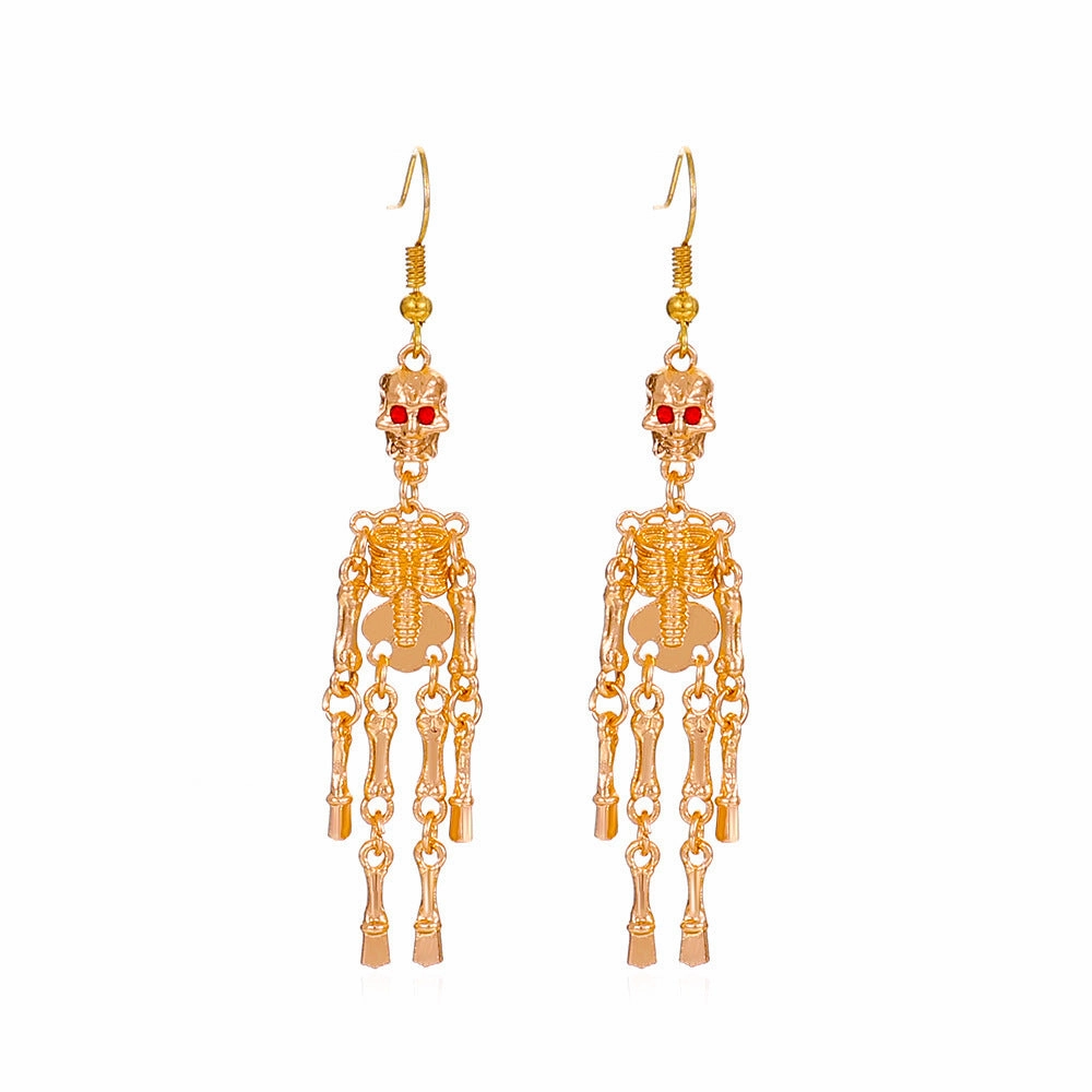 Wholesale Halloween Gothic Hollow Ghost Skeleton Alloy Earrings