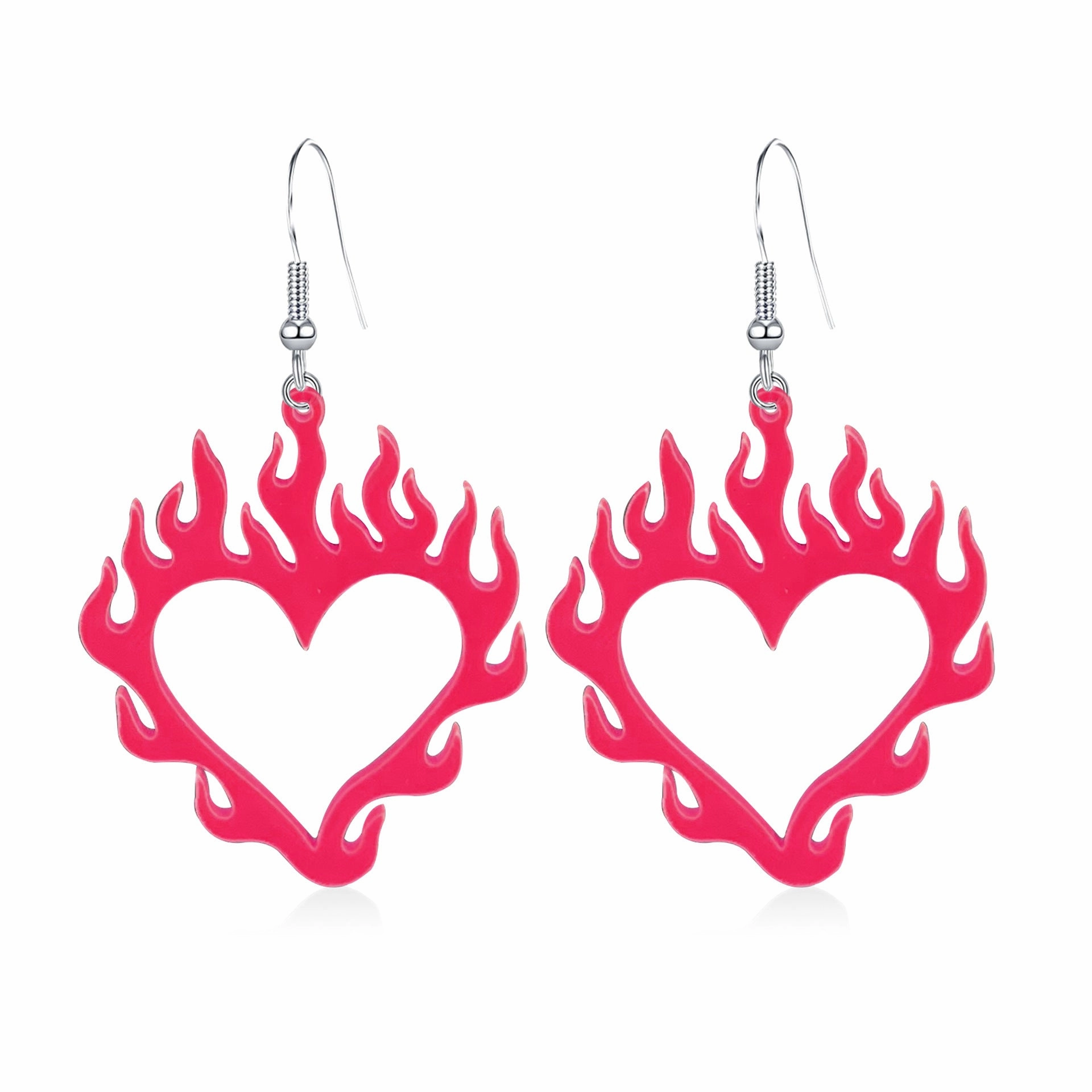 Wholesale Halloween Heart Flame Acrylic Earrings