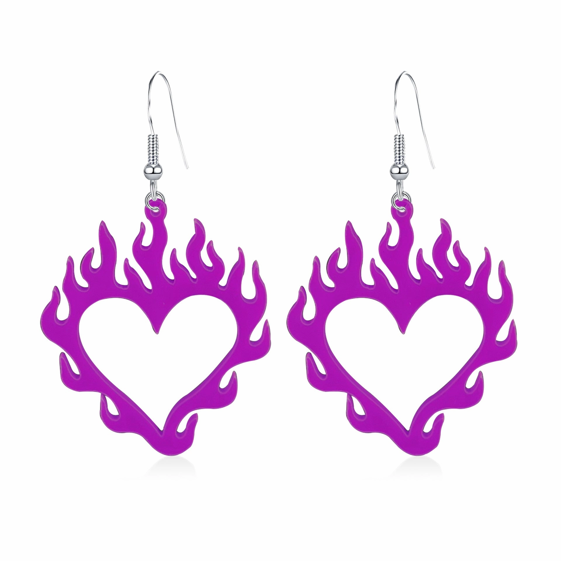 Wholesale Halloween Heart Flame Acrylic Earrings