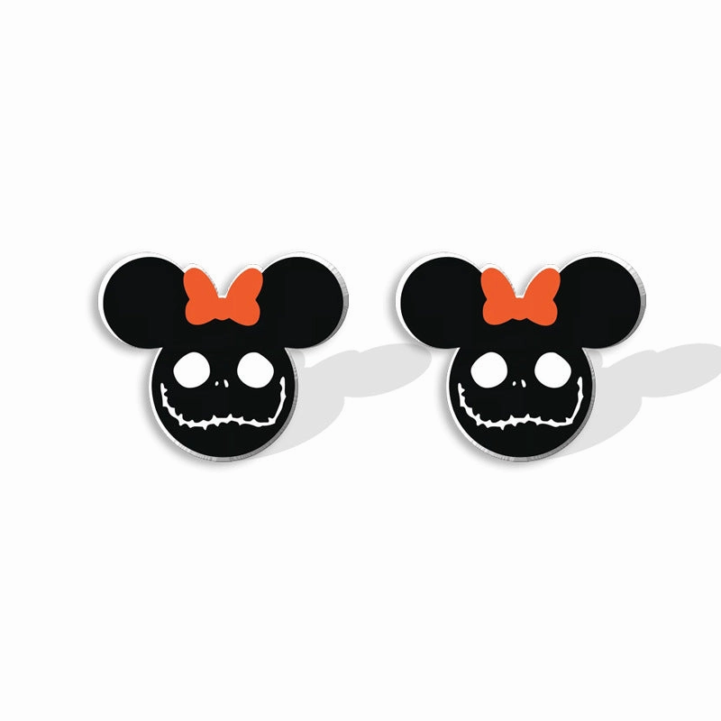 Wholesale Halloween Heat Shrink Cute Bat Earrings