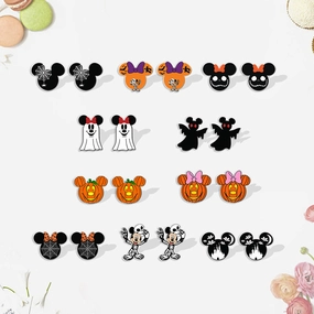 Wholesale Halloween Heat Shrink Cute Bat Earrings