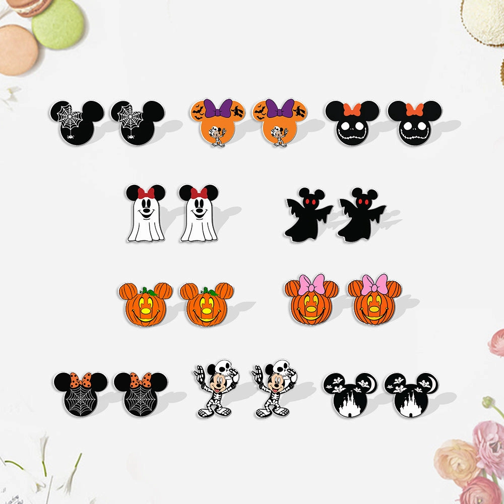 Wholesale Halloween Heat Shrink Cute Bat Earrings