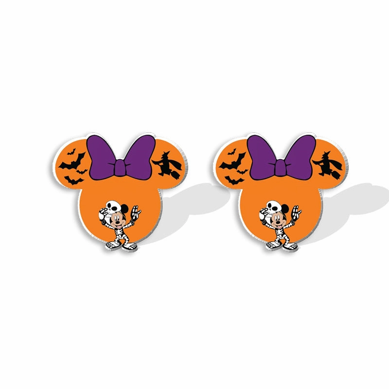 Wholesale Halloween Heat Shrink Cute Bat Earrings