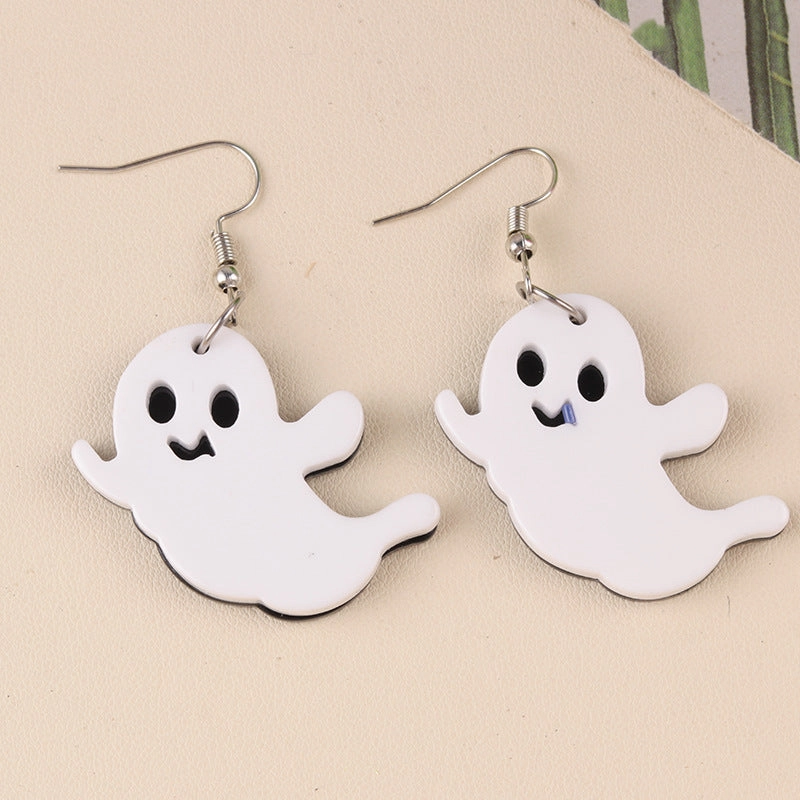 Wholesale Halloween Horror Spider Ghost Acrylic Earrings