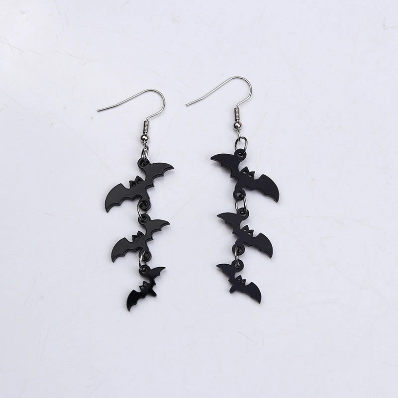 Wholesale Halloween Ladder Bat Acrylic Earrings