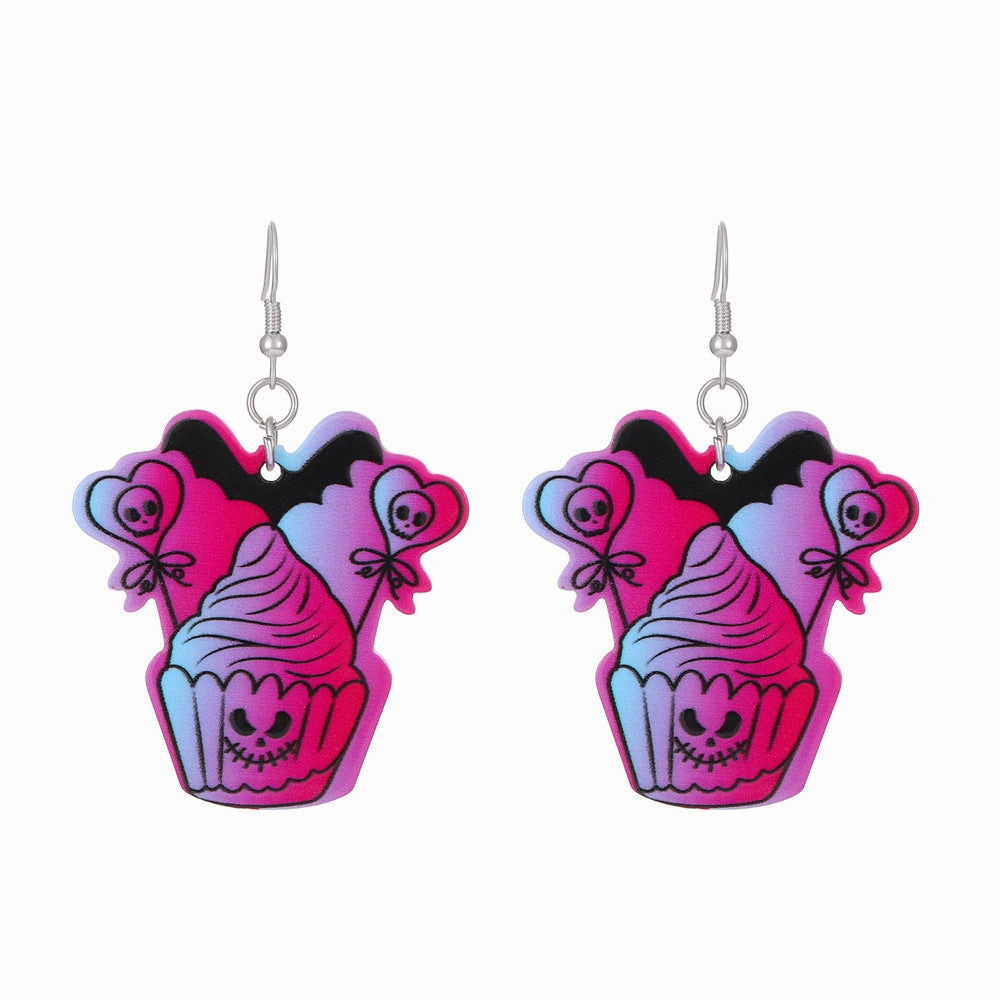 Wholesale Halloween Love Skeleton Cartoon Alloy Earrings