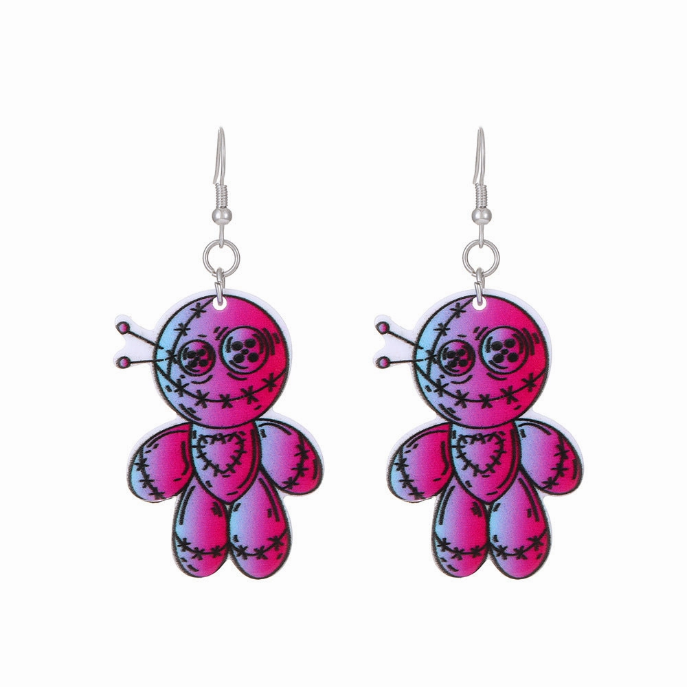Wholesale Halloween Love Skeleton Cartoon Alloy Earrings
