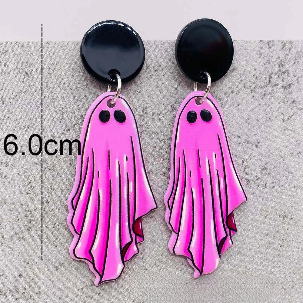 Wholesale Halloween Mushroom Head Ghost Pendant Earrings