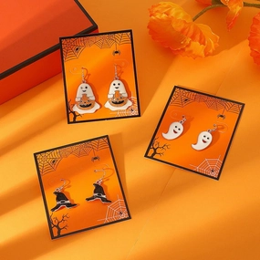Wholesale Halloween Pumpkin Ghost Head Alloy Earrings