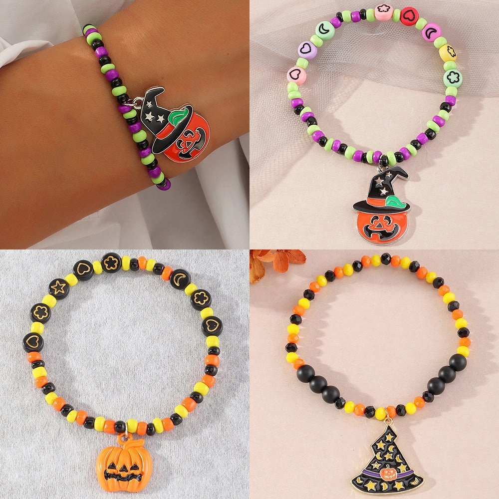 Wholesale Halloween Pumpkin Meter Bead Bracelet