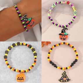 Wholesale Halloween Pumpkin Meter Bead Bracelet