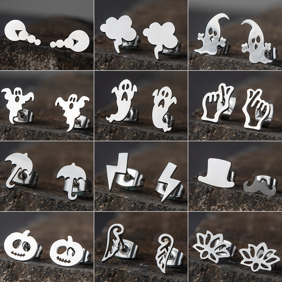 Wholesale Halloween Pumpkin Stainless Steel Earrings