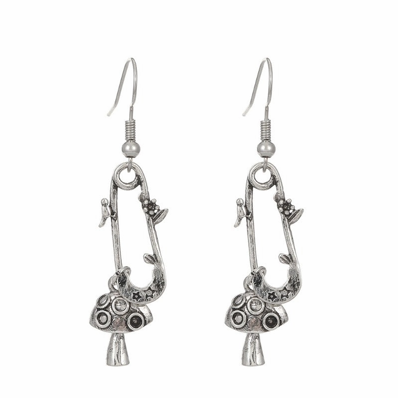 Wholesale Halloween Retro Gothic Bat Wings Alloy Earrings