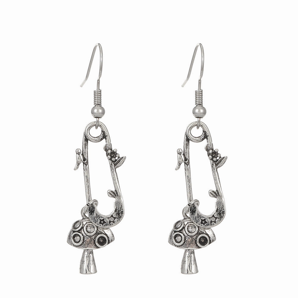 Wholesale Halloween Retro Gothic Bat Wings Alloy Earrings