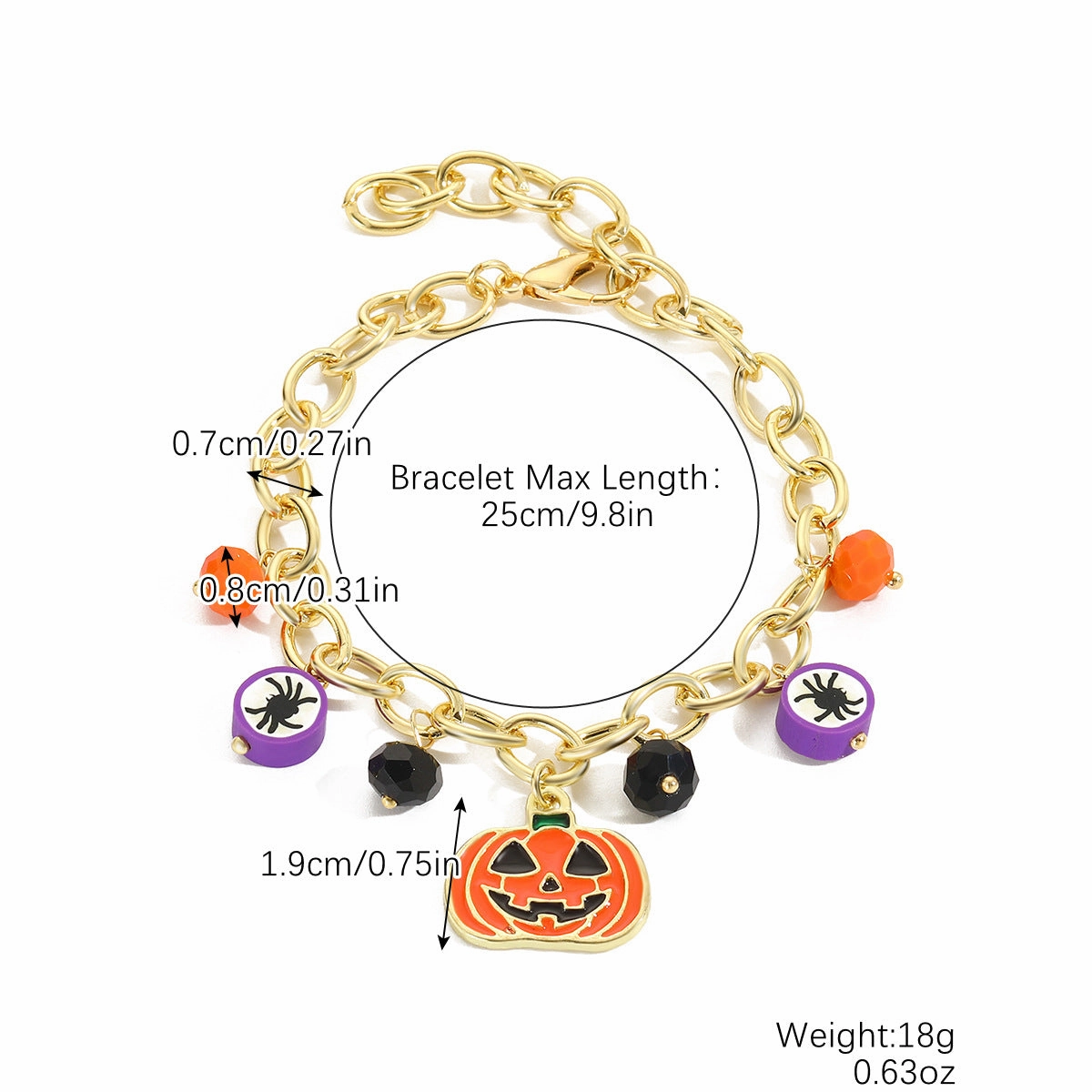 Wholesale Halloween Rice Beads Orange Pumpkin Skull Bracelet Set