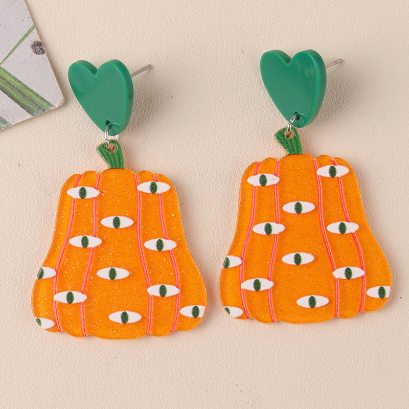 Wholesale Halloween Series Pumpkin Cartoon Funny Ghost Acrylic Earrings