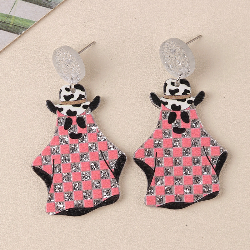 Wholesale Halloween Series Pumpkin Cartoon Funny Ghost Acrylic Earrings