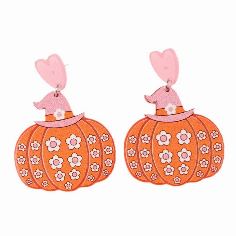Wholesale Halloween Series Pumpkin Cartoon Funny Ghost Acrylic Earrings