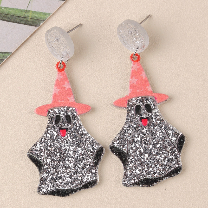Wholesale Halloween Series Pumpkin Cartoon Funny Ghost Acrylic Earrings