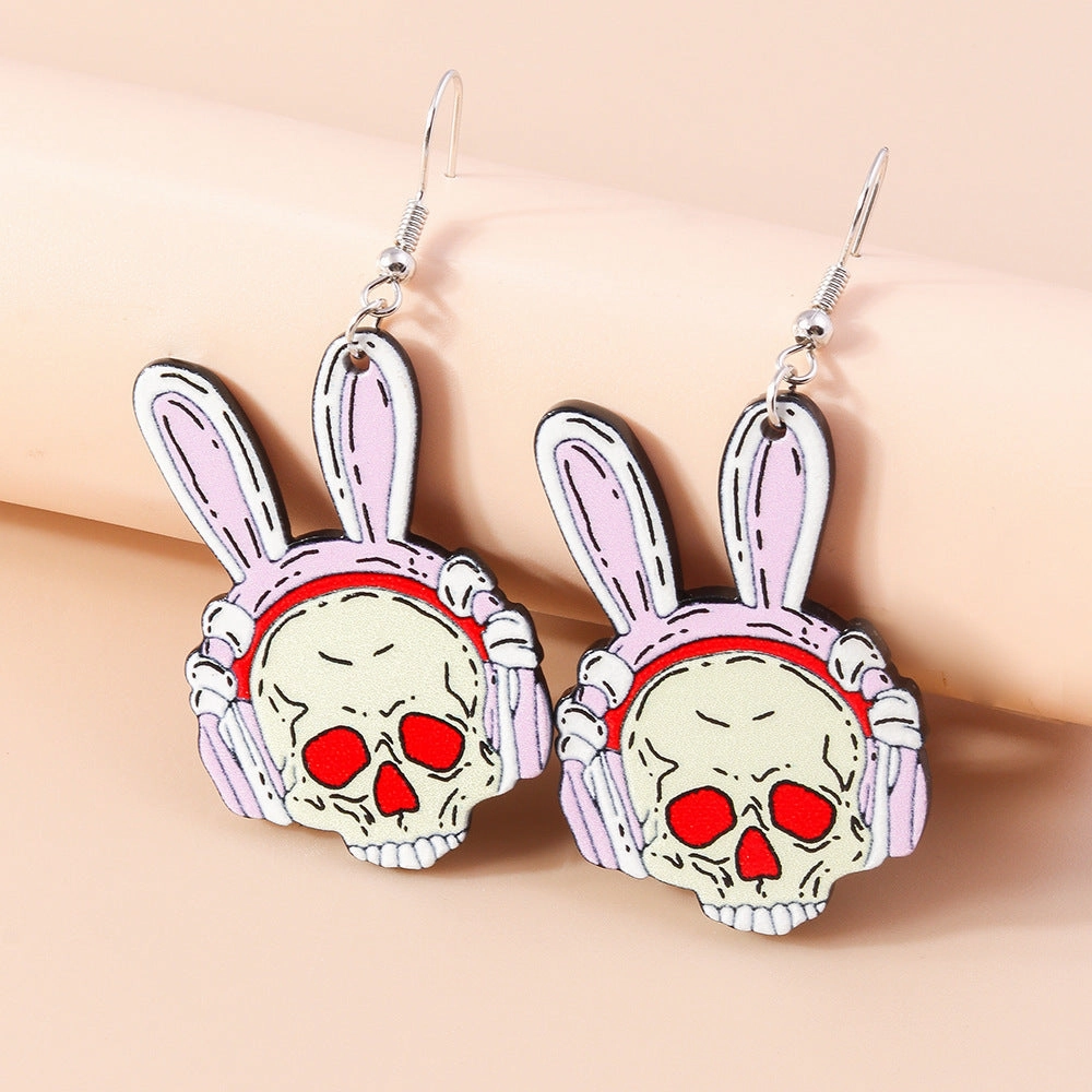 Wholesale Halloween series skull rabbit creative earrings