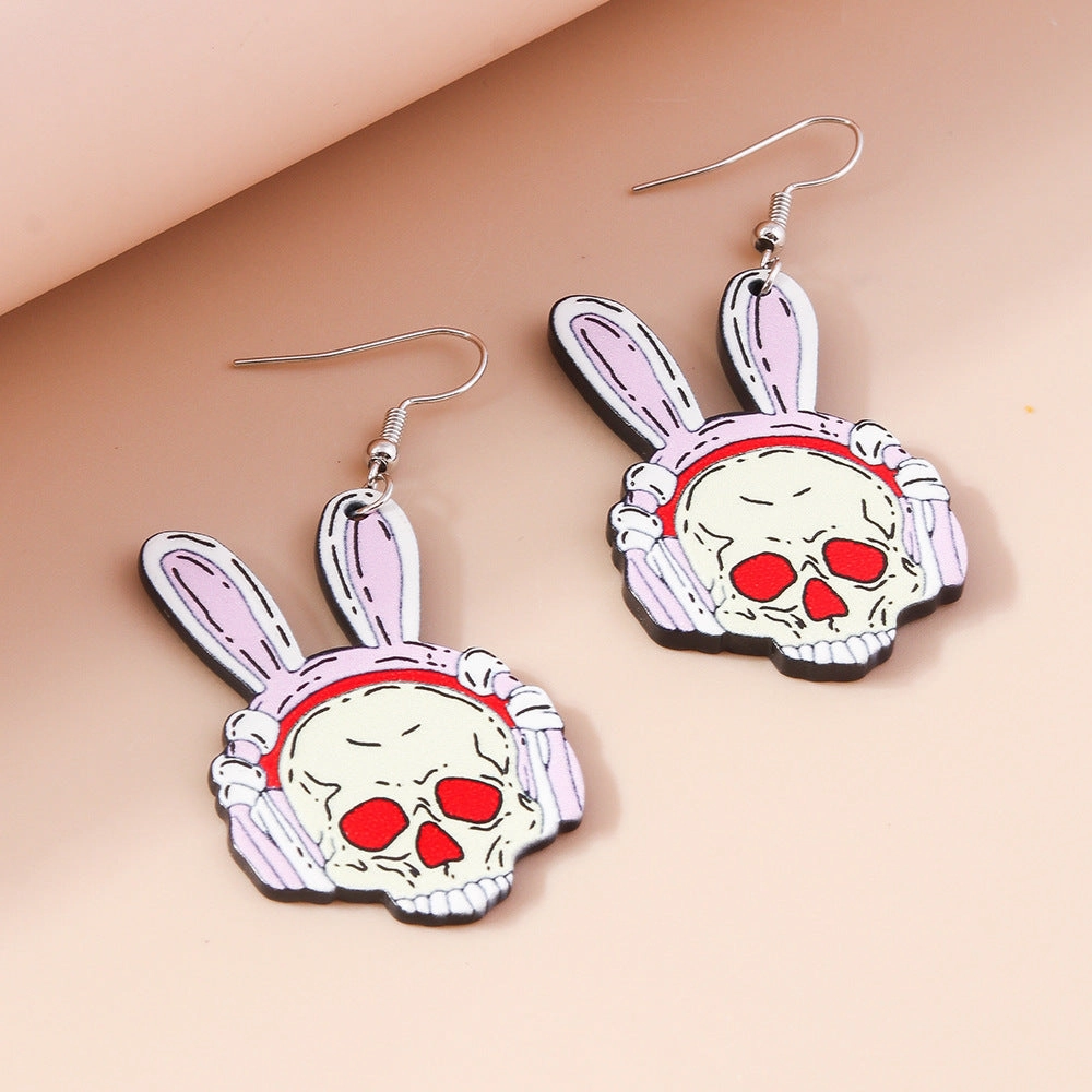 Wholesale Halloween series skull rabbit creative earrings