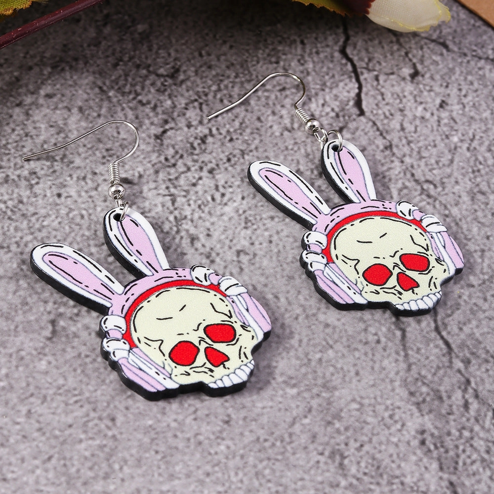 Wholesale Halloween series skull rabbit creative earrings